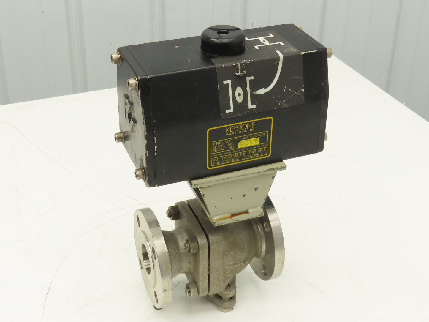 Keystone 020-790-300 Pneumatic Actuator w/ KTM Ball Valve 1.5"Flanged Stainless