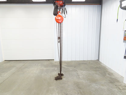 CM Cyclone 1-1/2 Ton 3000Lb Manual Chain Fall Hand Hoist 20' 6" Lift