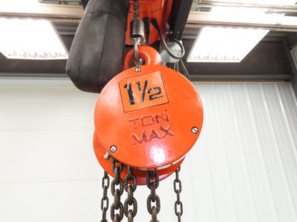 CM Cyclone 1-1/2 Ton 3000Lb Manual Chain Fall Hand Hoist 20' 6" Lift
