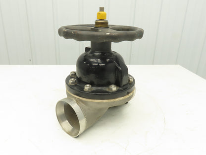 ITT 4-C-425-0-WB-903 Dia-Flo 4" Diaphragm Pinch Valve Stainless Pipe Butt Weld