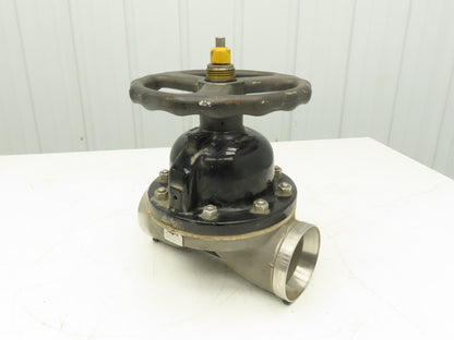 ITT 4-C-425-0-WB-903 Dia-Flo 4" Diaphragm Pinch Valve Stainless Pipe Butt Weld