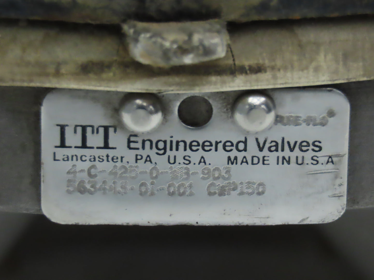 ITT 4-C-425-0-WB-903 Dia-Flo 4" Diaphragm Pinch Valve Stainless Pipe Butt Weld