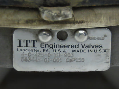 ITT 4-C-425-0-WB-903 Dia-Flo 4" Diaphragm Pinch Valve Stainless Pipe Butt Weld