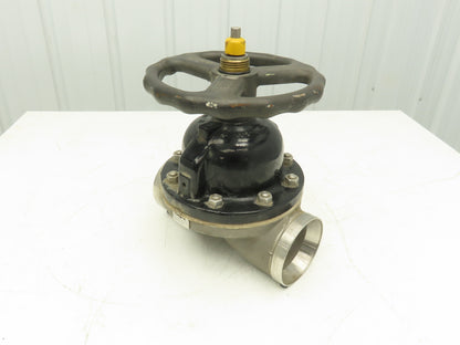 ITT 4-C-425-0-WB-903 Dia-Flo 4" Diaphragm Pinch Valve Stainless Pipe Butt Weld