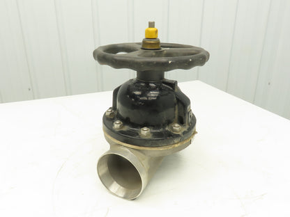 ITT 4-C-425-0-WB-903 Dia-Flo 4" Diaphragm Pinch Valve Stainless Pipe Butt Weld