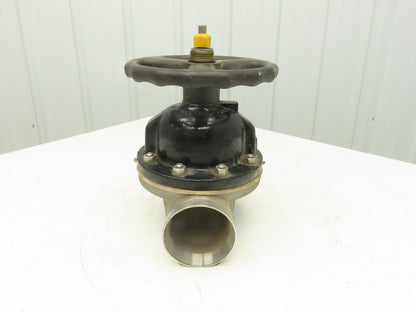 ITT 4-C-425-0-WB-903 Dia-Flo 4" Diaphragm Pinch Valve Stainless Pipe Butt Weld