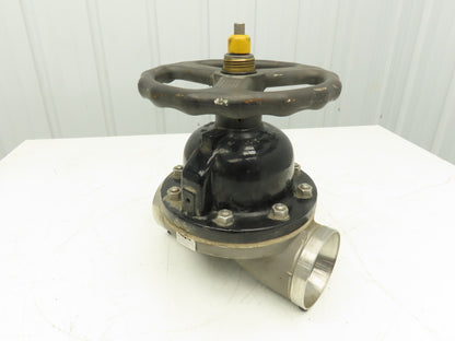 ITT 4-C-425-0-WB-903 Dia-Flo 4" Diaphragm Pinch Valve Stainless Pipe Butt Weld