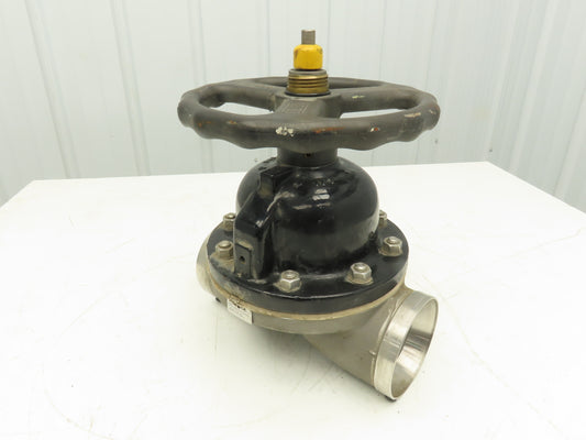 ITT 4-C-425-0-WB-903 Dia-Flo 4" Diaphragm Pinch Valve Stainless Pipe Butt Weld