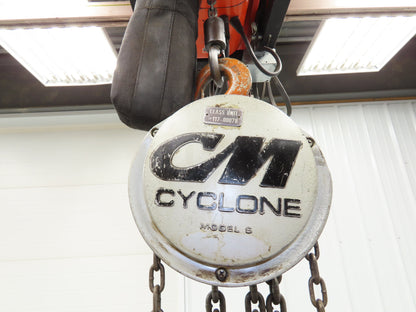 CM Cyclone Model S 2 Ton 4000Lb Manual Chain Fall Hand Hoist 11' 9" Lift