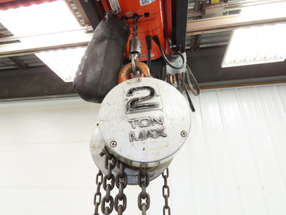 CM Cyclone Model S 2 Ton 4000Lb Manual Chain Fall Hand Hoist 11' 9" Lift