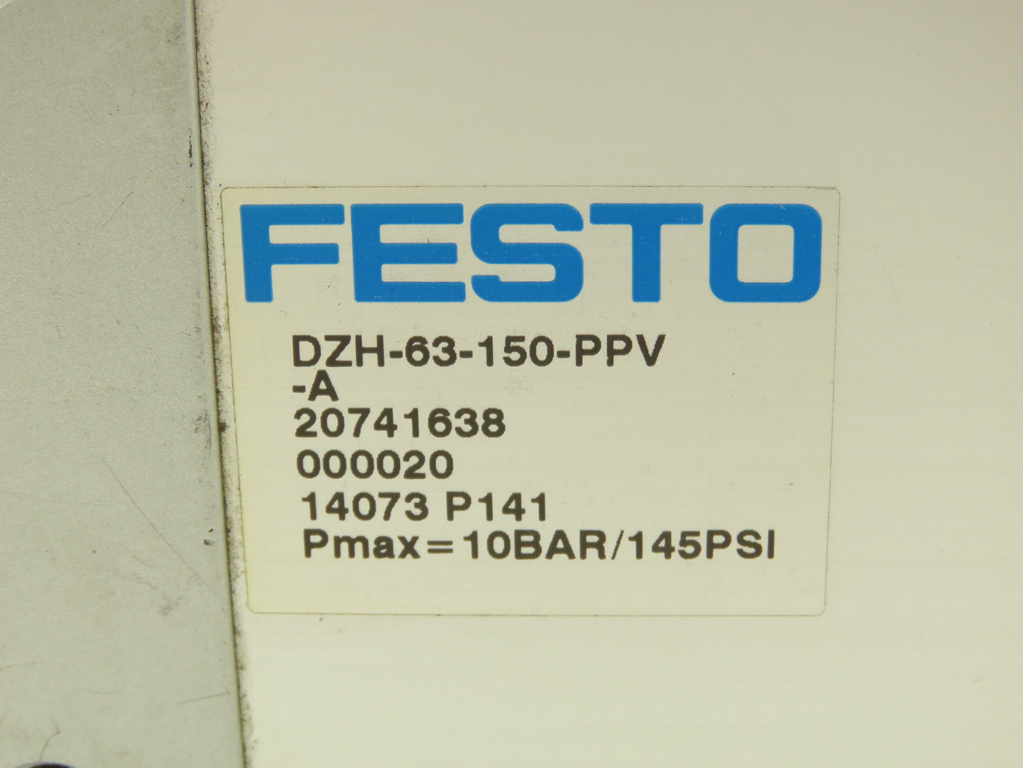 Festo DZH-63-150-PPV-A Pneumatic Cylinder 63mm Bore 150mm Stroke Non-Rotating