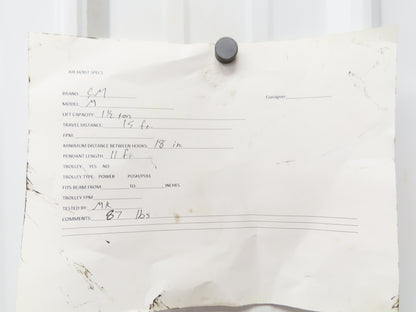 CM Cyclone Model M 1-1/2 Ton 3000Lb Manual Chain Fall Hand Hoist 15' Lift