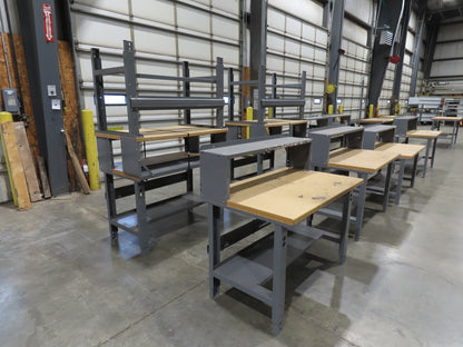Uline H-1128  48"x 30" Industrial Packing Table Work Bench Composite Wood Top