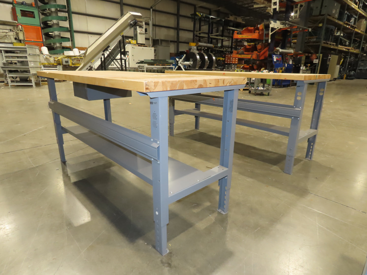 Uline 72"x 30" Industrial Work Bench Table Butcher Block Wood Top w/Drawer