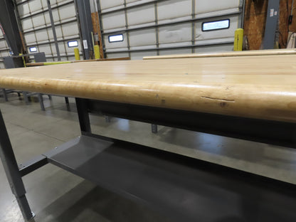 Uline 72"x 30" Industrial Work Bench Table Butcher Block Wood Top w/Drawer