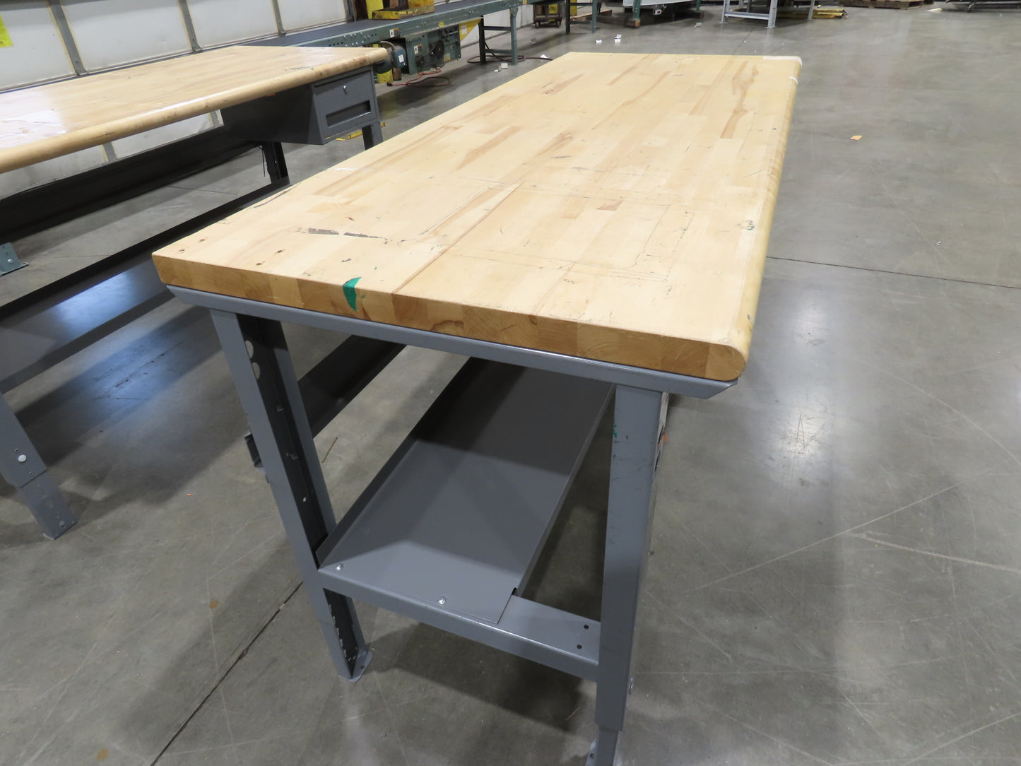 Uline 72"x 30" Industrial Work Bench Table Butcher Block Wood Top w/Drawer