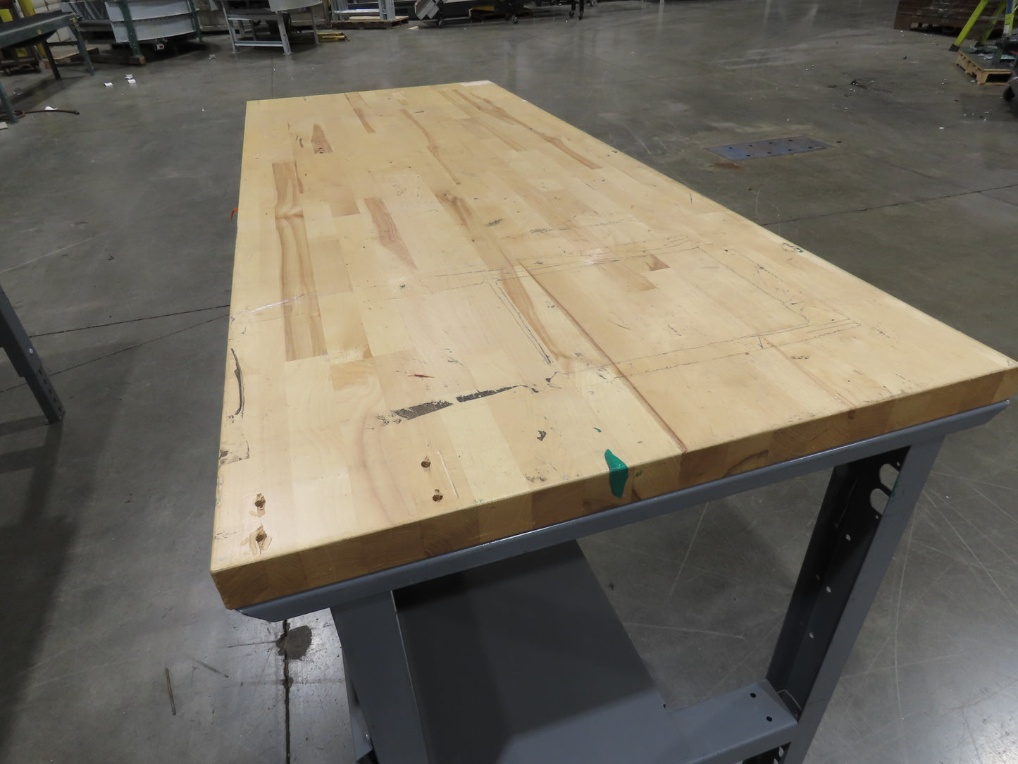 Uline 72"x 30" Industrial Work Bench Table Butcher Block Wood Top w/Drawer