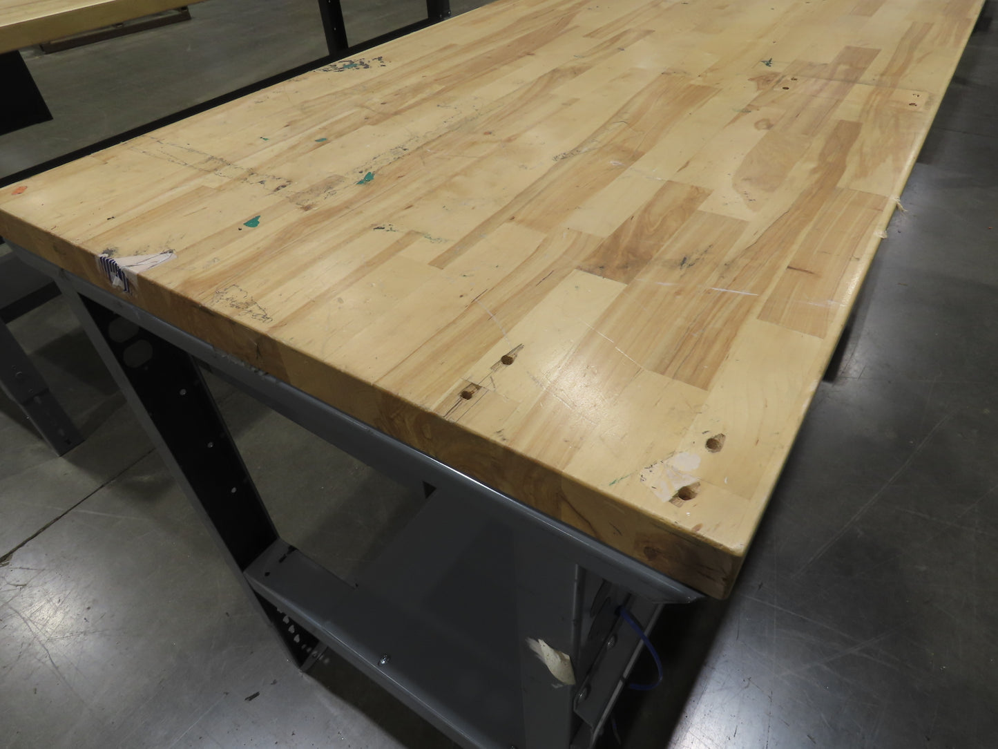 Uline 72"x 30" Industrial Work Bench Table Butcher Block Wood Top w/Drawer