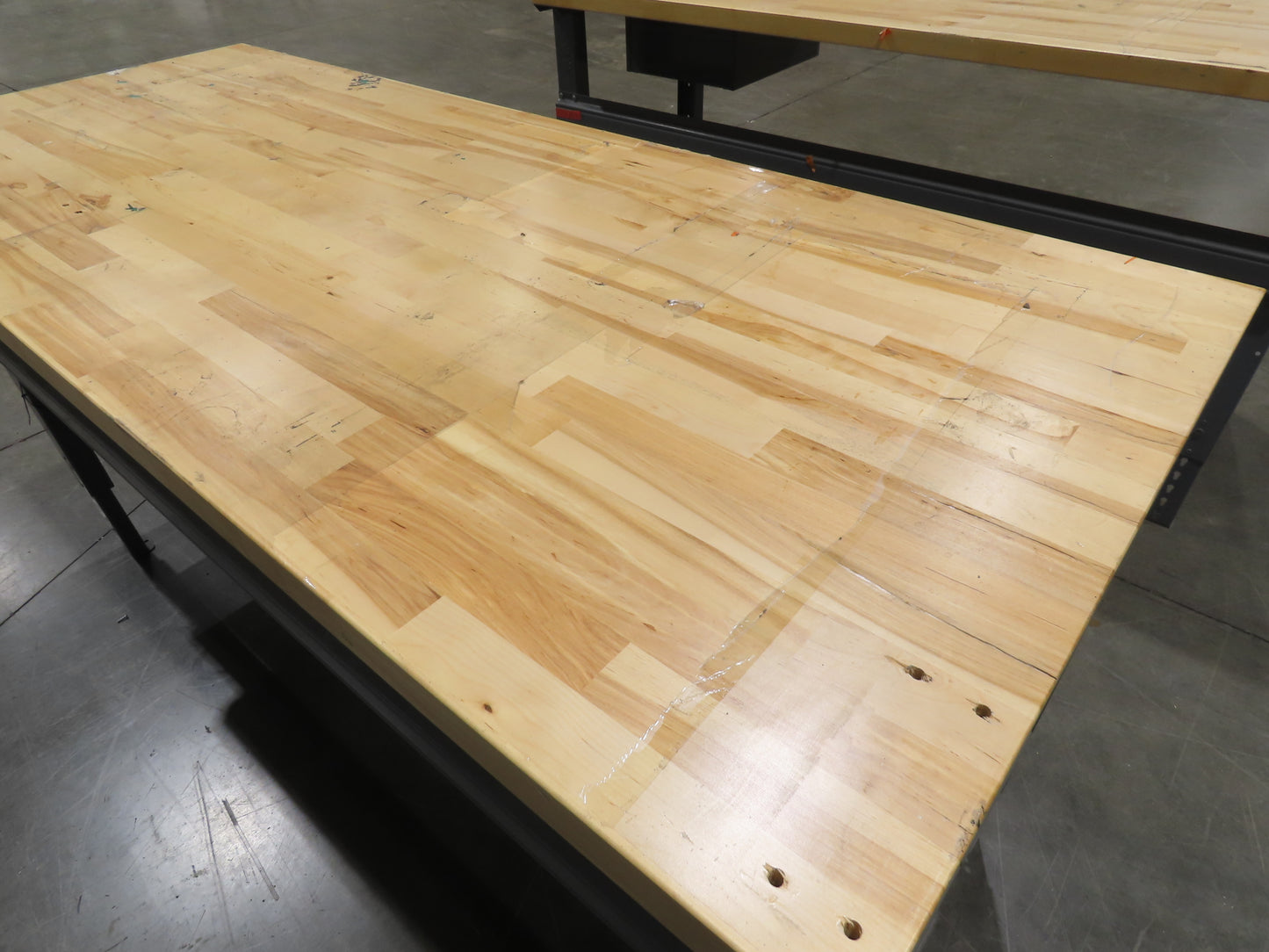 Uline 72"x 30" Industrial Work Bench Table Butcher Block Wood Top w/Drawer