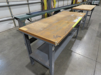 Uline 72"x 30" Industrial Work Bench Table Composite Wood Top w/Drawer