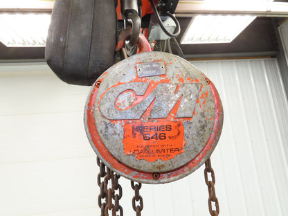 CM Cyclone Series 646 1-1/2 Ton 3000Lb Manual Chain Fall Hand Hoist 8' 6" Lift