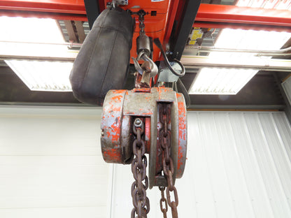 CM Cyclone Series 646 1-1/2 Ton 3000Lb Manual Chain Fall Hand Hoist 8' 6" Lift