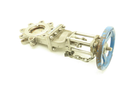 Velan L12-0320B-13BL  4" Stainless Knife Gate Valve 316SS Rising Stem Lug Style