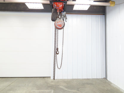 CM Cyclone Series 646 1 Ton 2000Lb Manual Chain Fall Hand Hoist 11' 6" Lift