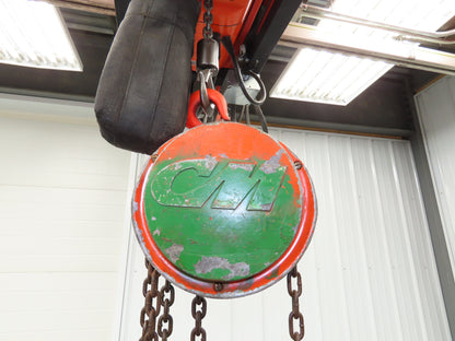 CM Cyclone 1 Ton 2000Lb Manual Chain Fall Hand Hoist 8' 6" Lift