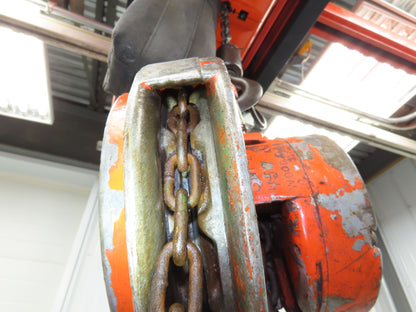 CM Cyclone 1 Ton 2000Lb Manual Chain Fall Hand Hoist 8' 6" Lift