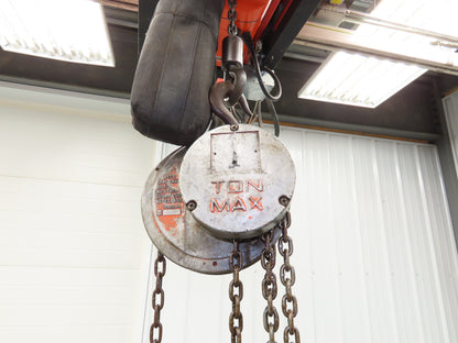CM Cyclone 1 Ton 2000Lb Manual Chain Fall Hand Hoist 8' 6" Lift