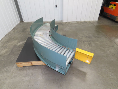 Hytrol 18"x 90° RH Curve Accumulation Roller Conveyor 15"BF V-Belt Slave Drive