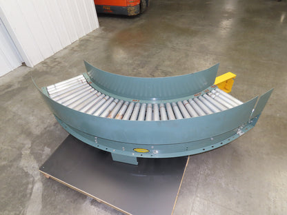 Hytrol 18"x 90° RH Curve Accumulation Roller Conveyor 15"BF V-Belt Slave Drive