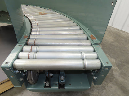 Hytrol 18"x 90° RH Curve Accumulation Roller Conveyor 15"BF V-Belt Slave Drive