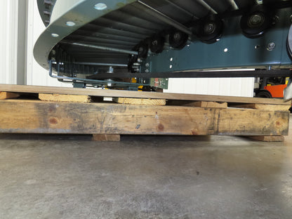 Hytrol 18"x 90° LH Curve Accumulation Roller Conveyor 15"BF V-Belt Slave Drive