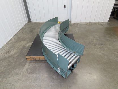 Hytrol 18"x 90° LH Curve Accumulation Roller Conveyor 15"BF V-Belt Slave Drive
