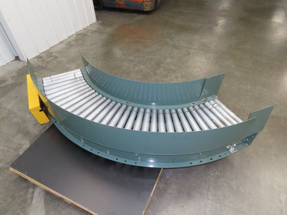Hytrol 18"x 90° LH Curve Accumulation Roller Conveyor 15"BF V-Belt Slave Drive