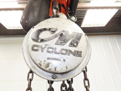 CM Cyclone Model S 2 Ton 4000Lb Manual Chain Fall Hand Hoist 8' 6" Lift