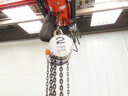CM Cyclone Model S 2 Ton 4000Lb Manual Chain Fall Hand Hoist 8' 6" Lift