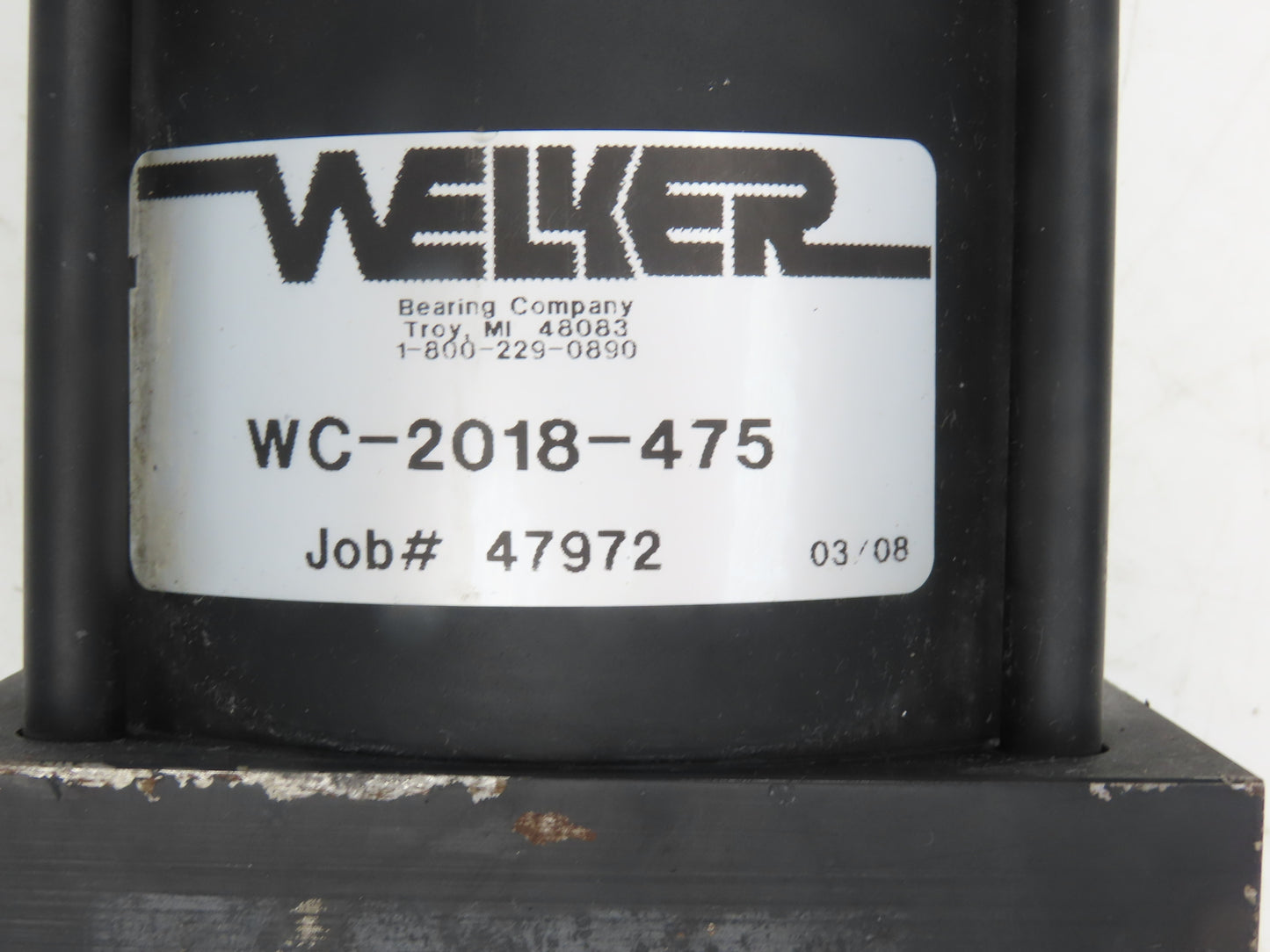 Welker Bearing WC-2018-475 Pneumatic Air Cylinder 4" Bore 475mm Stroke