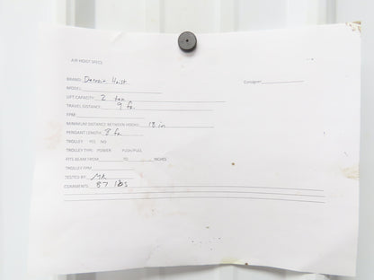 Detroit 2 Ton 4000Lb Manual Chain Fall Hand Hoist 9' Lift