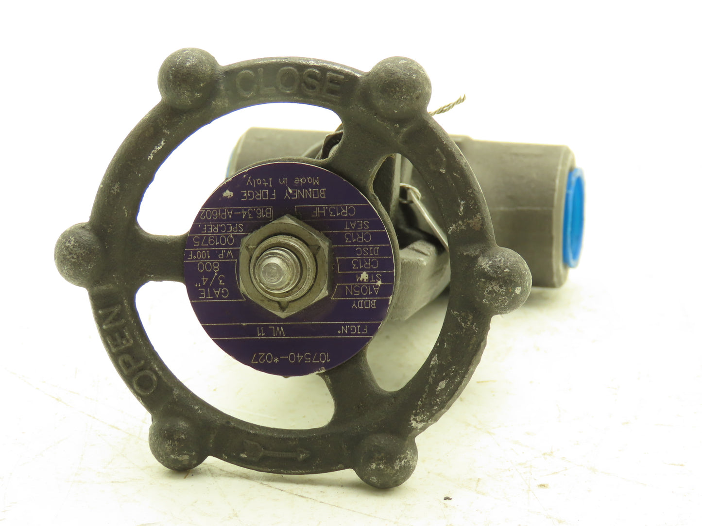 Bonney Forge WL-11-T Gate Valve 3/4" x 3/4" NPT-NPT Forged Steel