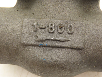 Warren 852-T Globe Valve 1"NPT Rising Stem Bolted Bonnet A105N 800# Steel