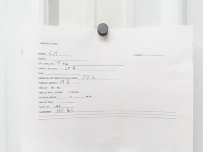 CM 4 Ton 8000Lb Manual Chain Fall Hand Hoist 20' Lift