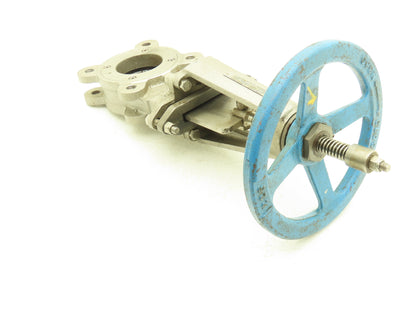 FNW 2000BT 3" Knife Gate Valve Rising Stem PTFE Seat 316 SS Knife Blade 9" Wheel