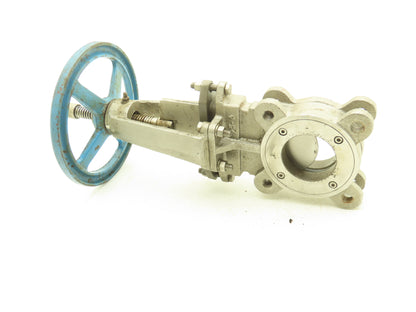 FNW 2000BT 3" Knife Gate Valve Rising Stem PTFE Seat 316 SS Knife Blade 9" Wheel