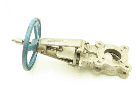FNW 2000BT 3" Knife Gate Valve Rising Stem PTFE Seat 316 SS Knife Blade 9" Wheel