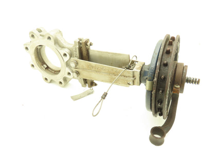 Fabri-Valve C37 4" Stainless Knife Gate Valve V-Port Rising Stem Metal Seat D1A2