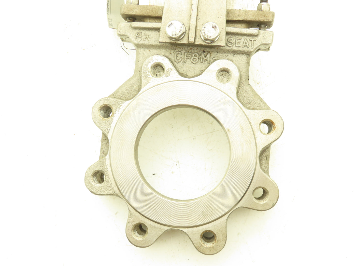 Fabri-Valve C37 4" Stainless Knife Gate Valve V-Port Rising Stem Metal Seat D1A2