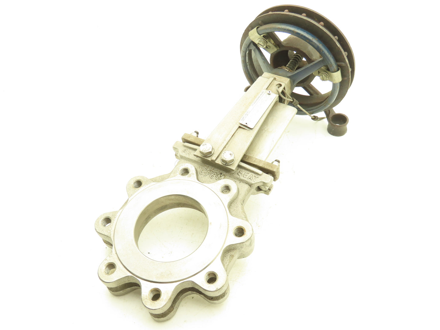 Fabri-Valve C37 4" Stainless Knife Gate Valve V-Port Rising Stem Metal Seat D1A2